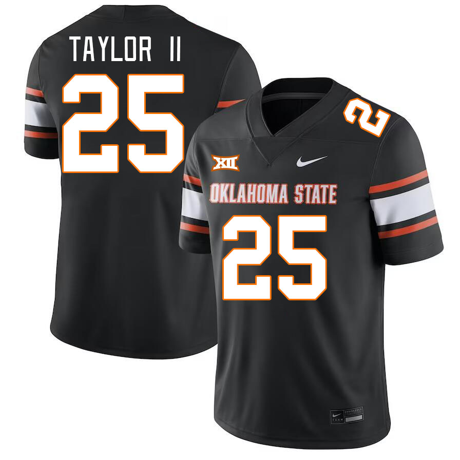 Oklahoma State Cowboys #25 Jason Taylor II College Football Jerseys Stitched Sale-Black